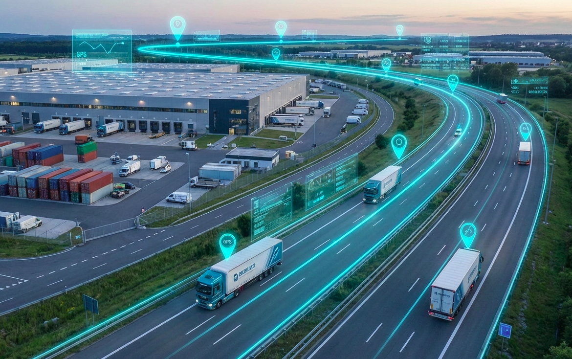 Caminhão trafegando em rodovia